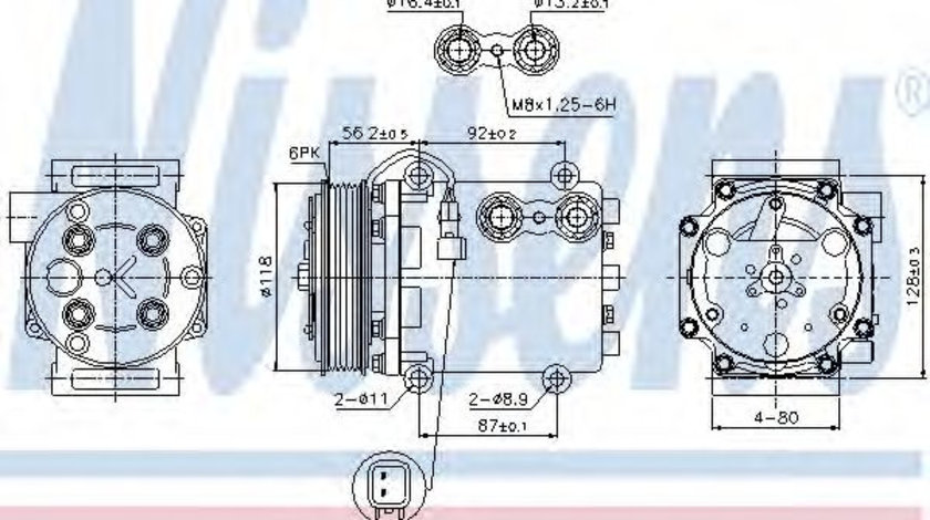 Compresor, climatizare FORD FIESTA VI (2008 - 2016) NISSENS 89551 piesa NOUA