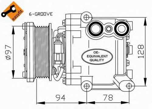 Compresor, climatizare FORD FIESTA VI (2008 - 2016) NRF 32724 piesa NOUA