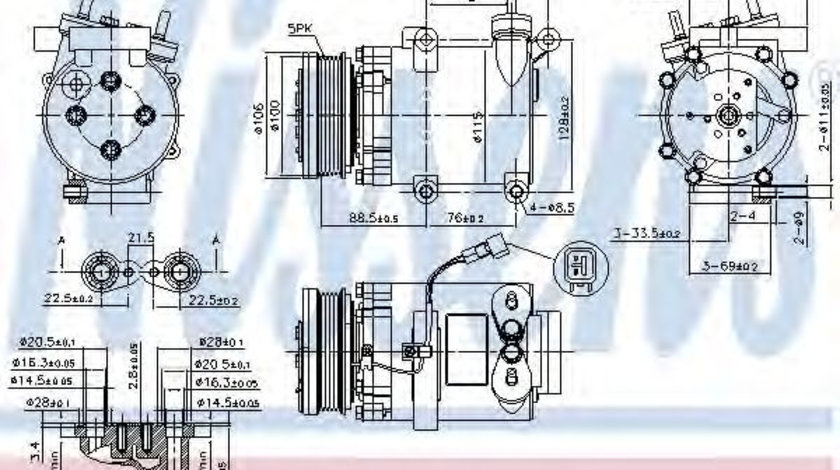Compresor, climatizare FORD FOCUS II Limuzina (DA) (2005 - 2016) NISSENS 89327 piesa NOUA