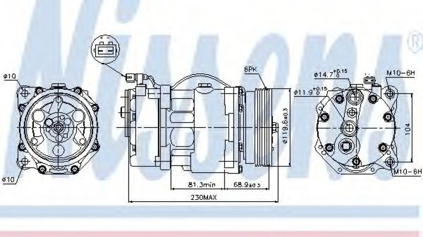 Compresor, climatizare FORD GALAXY (WGR) (1995 - 2006) NISSENS 89040 piesa NOUA