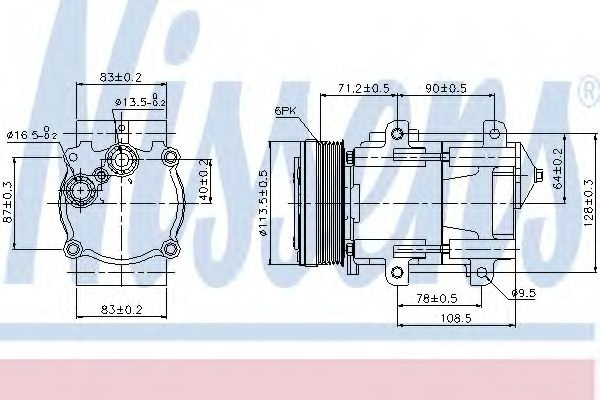 Compresor, climatizare FORD GALAXY (WGR) (1995 - 2006) NISSENS 89046 piesa NOUA