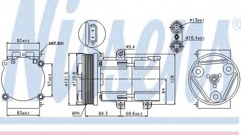 Compresor, climatizare FORD MONDEO II (BAP) (1996 - 2000) NISSENS 89068 piesa NOUA