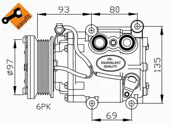 Compresor, climatizare FORD MONDEO III (B5Y) (2000 - 2007) NRF 32247 piesa NOUA