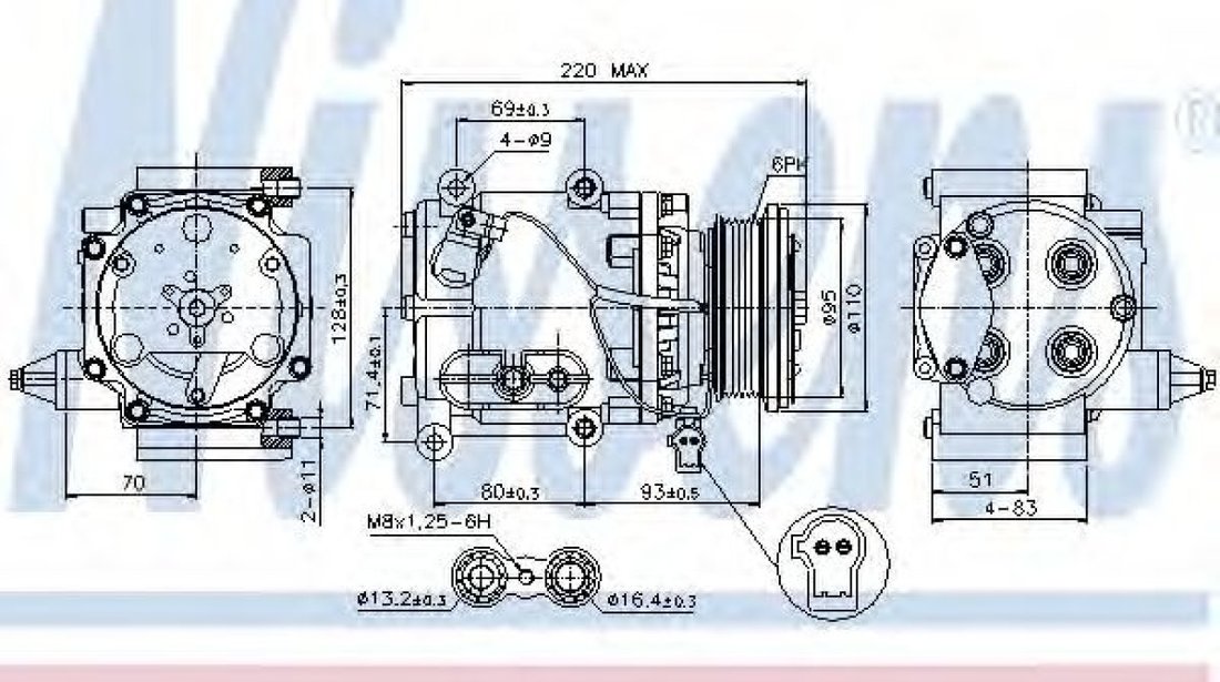 Compresor, climatizare FORD MONDEO III Combi (BWY) (2000 - 2007) NISSENS 89228 piesa NOUA