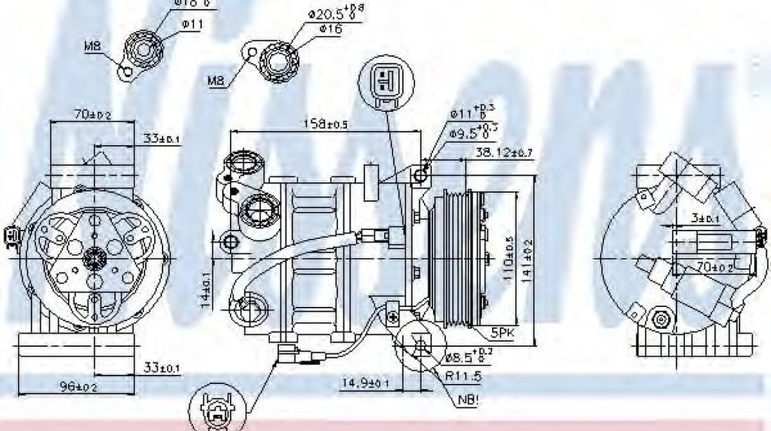 Compresor, climatizare FORD MONDEO IV (BA7) (2007 - 2016) NISSENS 89350 piesa NOUA