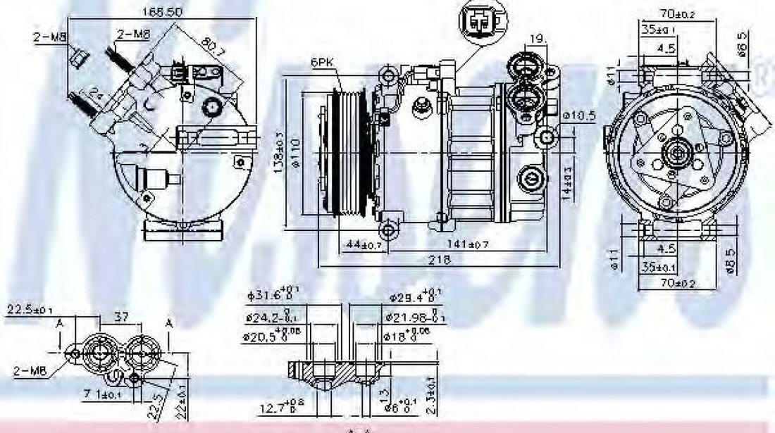 Compresor, climatizare FORD MONDEO IV (BA7) (2007 - 2016) NISSENS 890125 piesa NOUA
