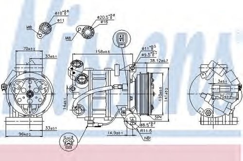 Compresor, climatizare FORD MONDEO IV Limuzina (BA7) (2007 - 2016) NISSENS 89350 piesa NOUA