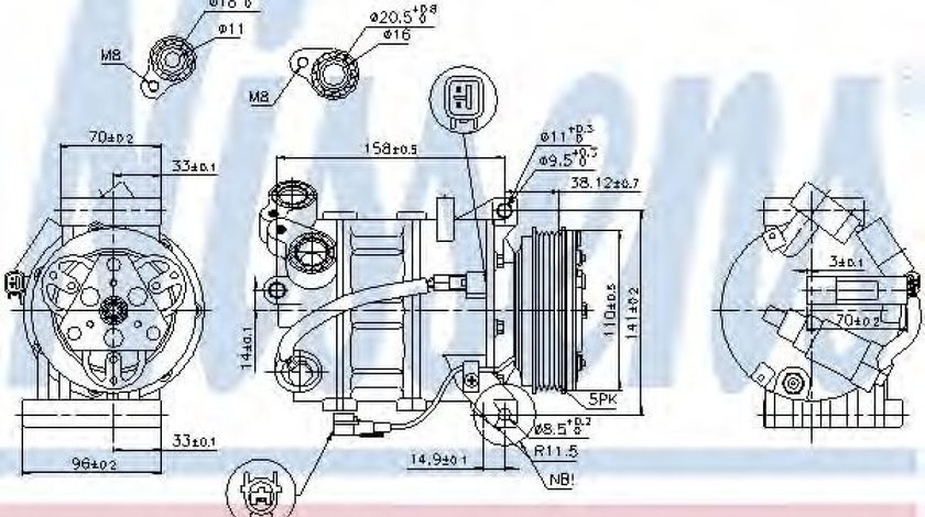 Compresor, climatizare FORD S-MAX (WA6) (2006 - 2016) NISSENS 89350 piesa NOUA