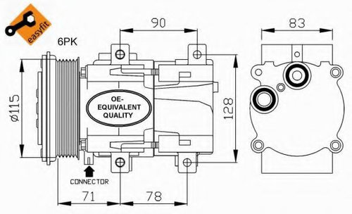 Compresor, climatizare FORD TRANSIT platou / sasiu (FM, FN) (2000 - 2006) NRF 32110 piesa NOUA