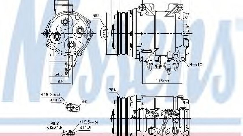 Compresor, climatizare HONDA ACCORD VII (CL) (2003 - 2008) NISSENS 890128 piesa NOUA