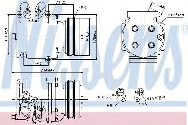 Compresor, climatizare HONDA CR-V I (RD) (1995 - 2002) NISSENS 89226 piesa NOUA