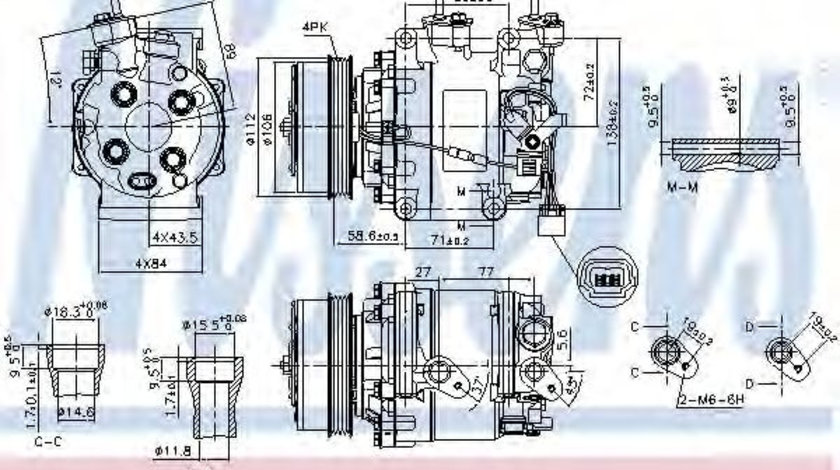 Compresor, climatizare HONDA CR-Z (ZF1) (2010 - 2016) NISSENS 890155 piesa NOUA