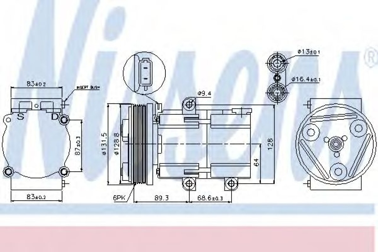 Compresor, climatizare JAGUAR X-TYPE (CF1) (2001 - 2009) NISSENS 89068 piesa NOUA