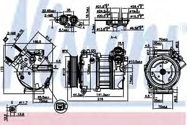Compresor, climatizare JAGUAR XF (CC9) (2008 - 2015) NISSENS 890123 piesa NOUA