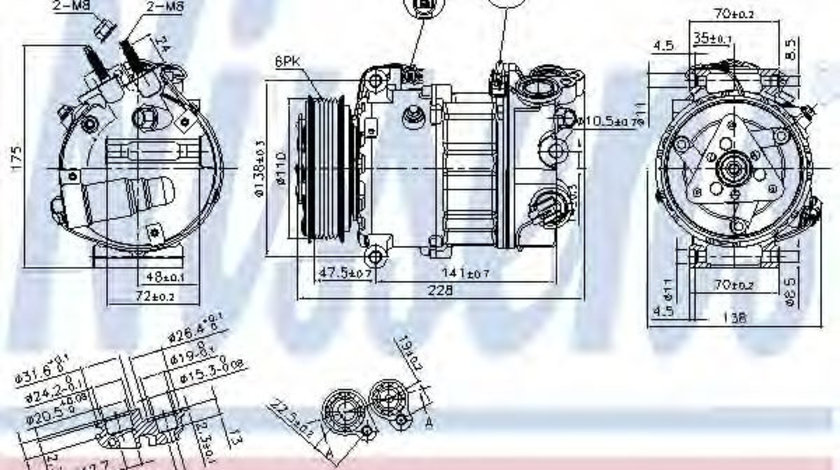Compresor, climatizare JAGUAR XJ (NNA, X35, J12, J24) (2009 - 2016) NISSENS 890124 piesa NOUA