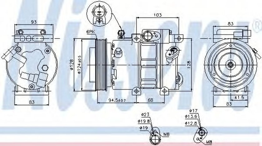 Compresor, climatizare KIA PRO CEED (ED) (2008 - 2013) NISSENS 89285 piesa NOUA