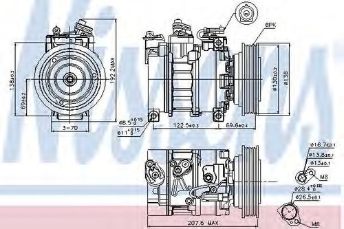 Compresor, climatizare LANCIA LYBRA (839AX) (1999 - 2005) NISSENS 89094 piesa NOUA