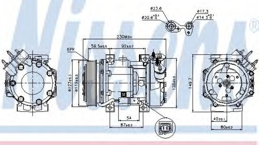 Compresor, climatizare LANCIA PHEDRA (179) (2002 - 2010) NISSENS 89076 piesa NOUA