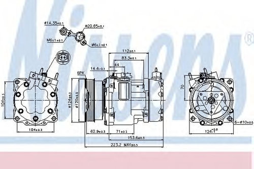 Compresor, climatizare LANCIA PHEDRA (179) (2002 - 2010) NISSENS 89178 piesa NOUA