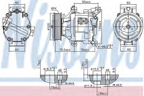 Compresor, climatizare LANCIA YPSILON (312, 846) (2011 - 2016) NISSENS 89324 piesa NOUA