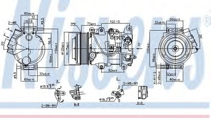 Compresor, climatizare LEXUS GS (GRS19, UZS19, URS19, GWS19) (2005 - 2011) NISSENS 890141 piesa NOUA