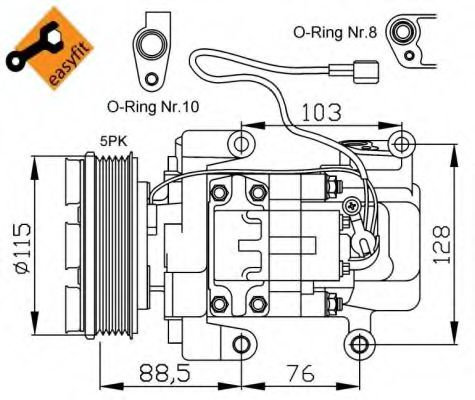 Compresor, climatizare MAZDA 3 (BK) (2003 - 2009) NRF 32681G piesa NOUA