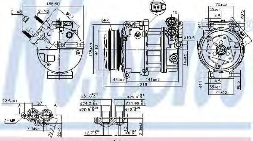 Compresor, climatizare MAZDA 3 Limuzina (BL) (2008 - 2016) NISSENS 890125 piesa NOUA