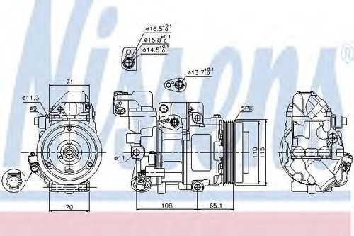 Compresor, climatizare MERCEDES A-CLASS (W168) (1997 - 2004) NISSENS 89051 piesa NOUA