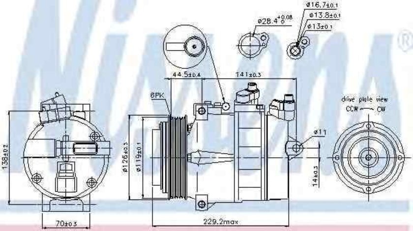 Compresor, climatizare MERCEDES-BENZ C-CLASS combi (S202) NISSENS 89022