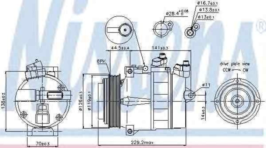 Compresor, climatizare MERCEDES-BENZ CLK Cabriolet (A208) NISSENS 89022
