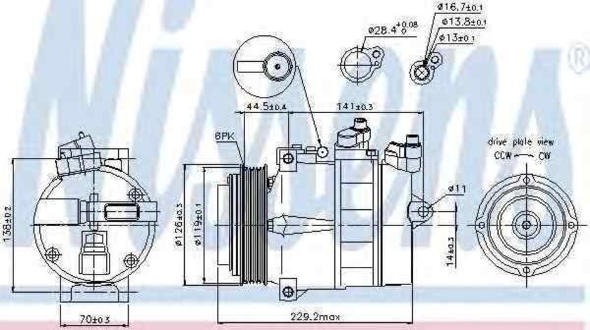 Compresor, climatizare MERCEDES-BENZ E-CLASS combi (S210) NISSENS 89022