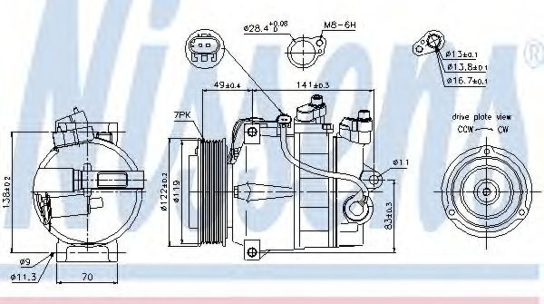Compresor, climatizare MERCEDES E-CLASS Cabriolet (A207) (2010 - 2016) NISSENS 89200 piesa NOUA