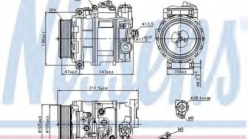 Compresor, climatizare MERCEDES G-CLASS Cabrio (W463) (1989 - 2016) NISSENS 89090 piesa NOUA