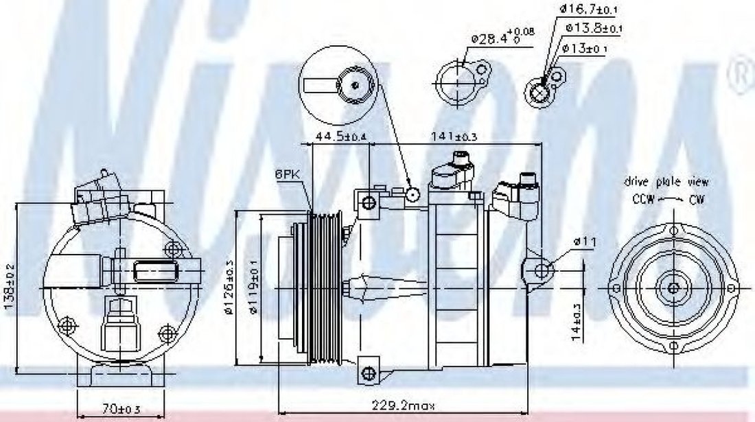 Compresor, climatizare MERCEDES G-CLASS (W461) (1990 - 2016) NISSENS 89022 piesa NOUA