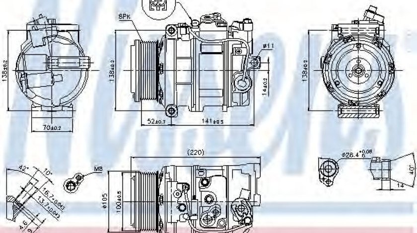 Compresor, climatizare MERCEDES GL-CLASS (X164) (2006 - 2012) NISSENS 89412 piesa NOUA