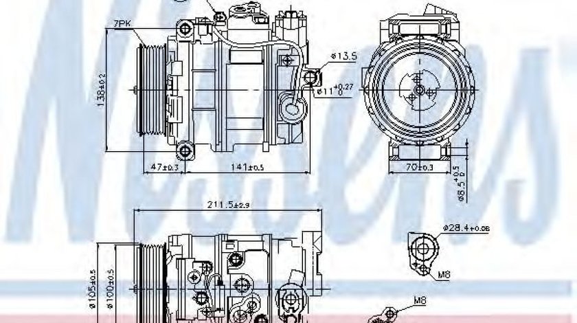 Compresor, climatizare MERCEDES M-CLASS (W164) (2005 - 2011) NISSENS 89090 piesa NOUA