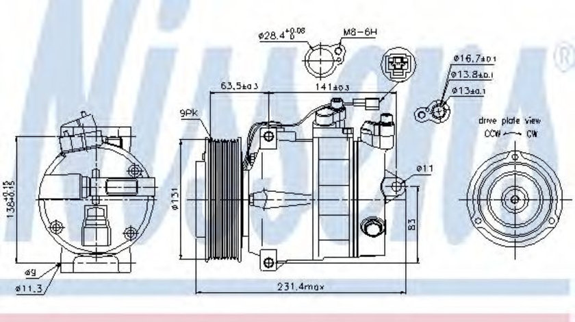 Compresor, climatizare MERCEDES SPRINTER 2-t caroserie (901, 902) (1995 - 2006) NISSENS 89030 piesa NOUA