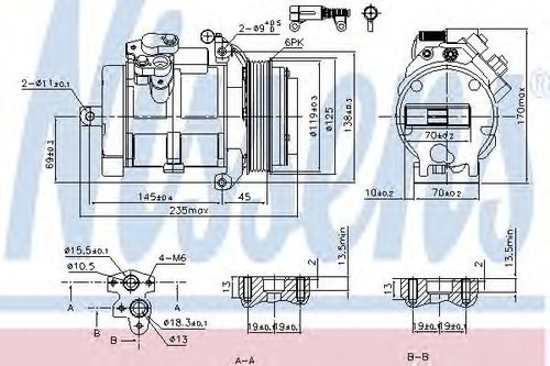 Compresor, climatizare MERCEDES SPRINTER 3,5-t bus (906) (2006 - 2016) NISSENS 89606 piesa NOUA