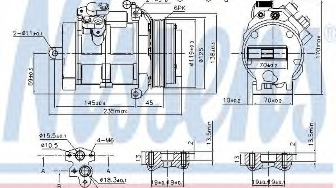 Compresor, climatizare MERCEDES SPRINTER 3,5-t platou / sasiu (906) (2006 - 2016) NISSENS 89606 piesa NOUA