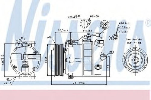 Compresor, climatizare MERCEDES SPRINTER 3-t platou / sasiu (903) (1995 - 2006) NISSENS 89030 piesa ...