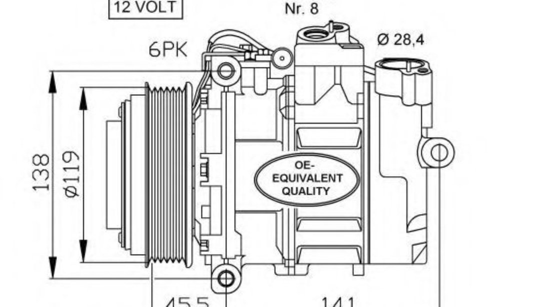 Compresor, climatizare MERCEDES SPRINTER autobasculanta (905) (2001 - 2016) NRF 32053 piesa NOUA