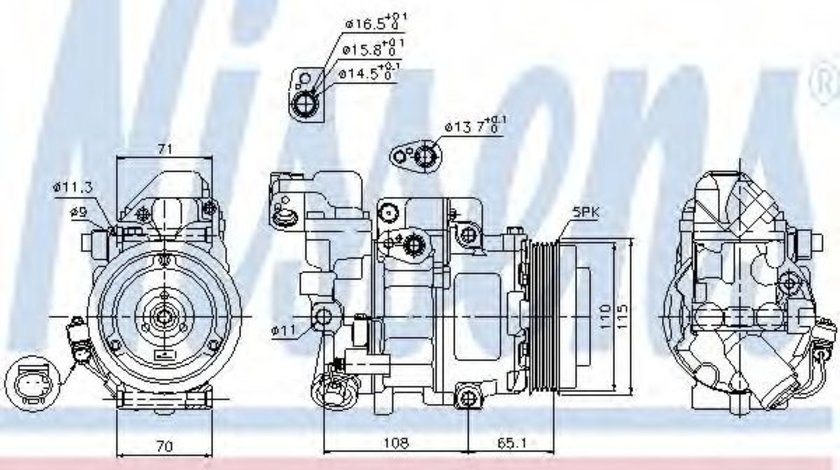 Compresor, climatizare MERCEDES VANEO (414) (2002 - 2005) NISSENS 89051 piesa NOUA