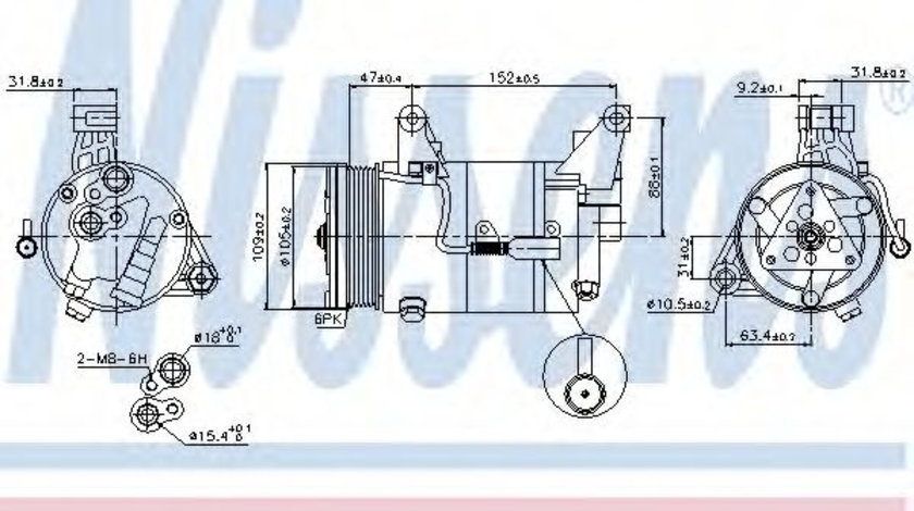 Compresor, climatizare MINI MINI Cabriolet (R52) (2004 - 2007) NISSENS 89340 piesa NOUA