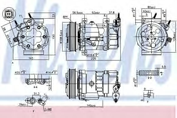Compresor, climatizare MINI MINI (R56) (2006 - 2013) NISSENS 890041 piesa NOUA