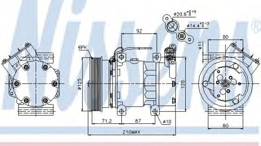 Compresor, climatizare MITSUBISHI L 200 (KB, KA) (2004 - 2016) NISSENS 89064 piesa NOUA