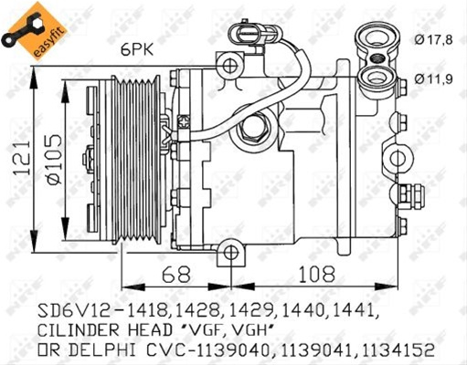 Compresor, Climatizare Nrf Vauxhall 32172