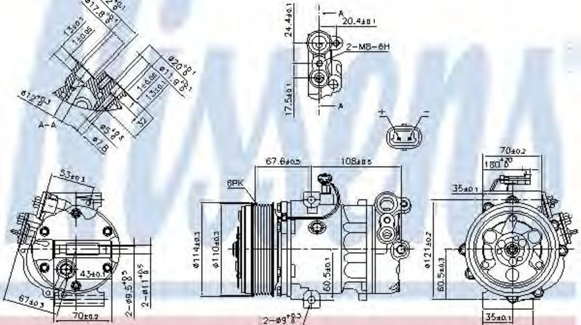 Compresor, climatizare OPEL AGILA (A) (H00) (2000 - 2007) NISSENS 890388 piesa NOUA