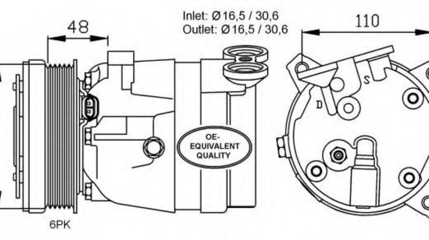 Compresor, climatizare OPEL ASTRA F Combi (51, 52) (1991 - 1998) NRF 32022 piesa NOUA