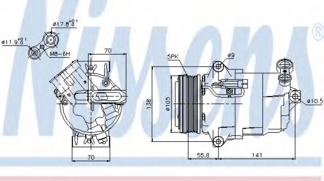 Compresor, climatizare OPEL ASTRA G Cabriolet (F67) (2001 - 2005) NISSENS 89038 piesa NOUA