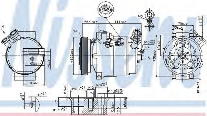 Compresor, climatizare OPEL ASTRA G Cabriolet (F67) (2001 - 2005) NISSENS 89308 piesa NOUA